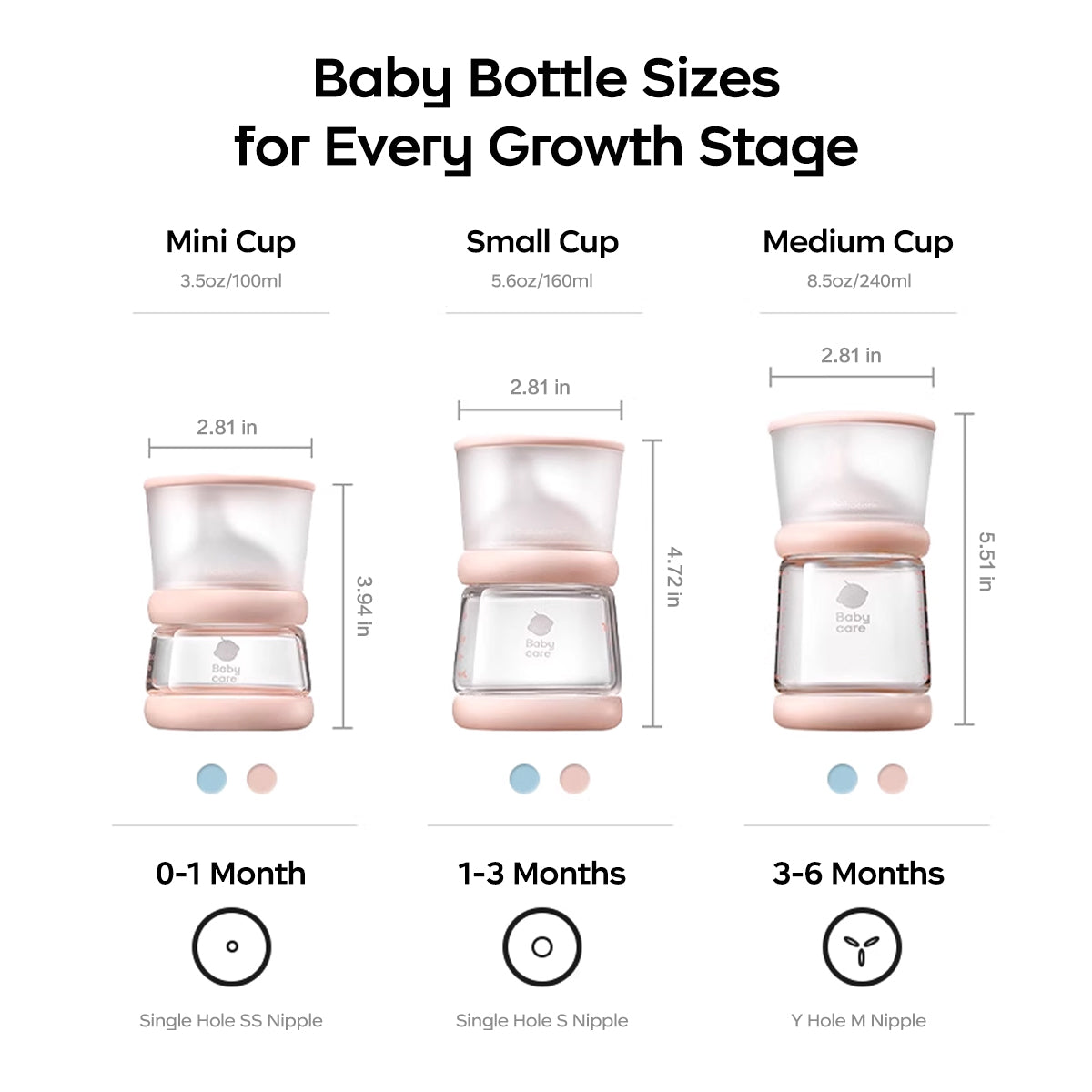 Tiltled Anti-Colic Glass Baby Bottle